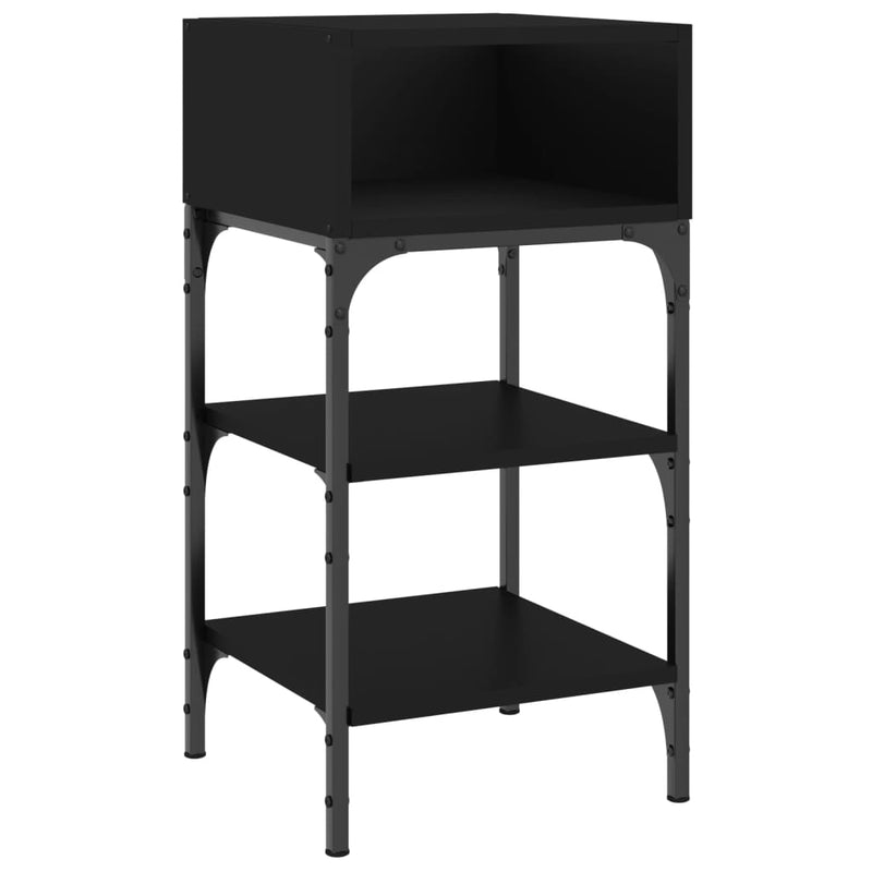 vidaXL 2 db fekete szerelt fa éjjeliszekrény 35x34,5x70 cm