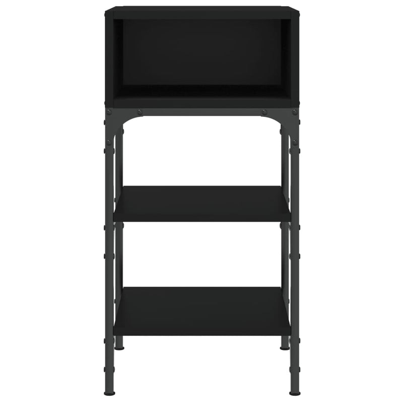 vidaXL 2 db fekete szerelt fa éjjeliszekrény 35x34,5x70 cm