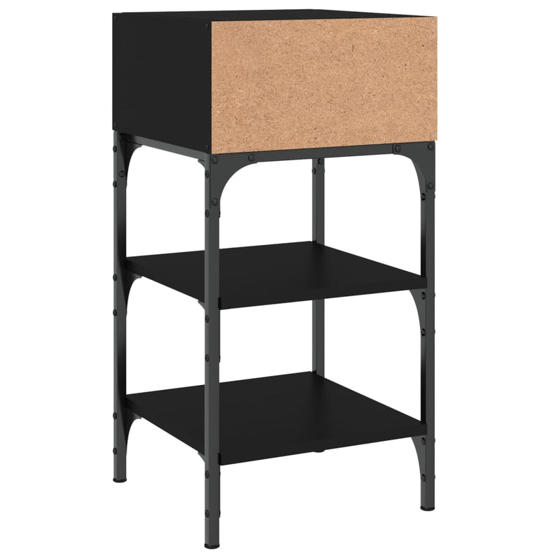 vidaXL 2 db fekete szerelt fa éjjeliszekrény 35x34,5x70 cm