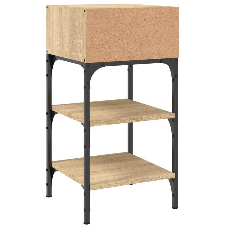 vidaXL 2 db sonoma tölgy színű szerelt fa éjjeliszekrény 35x34,5x70 cm