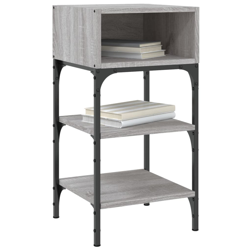 vidaXL 2 db szürke sonoma színű szerelt fa éjjeliszekrény 35x34,5x70cm