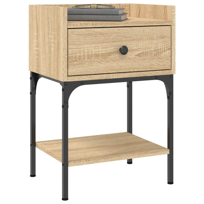vidaXL 2 db sonoma tölgy színű szerelt fa éjjeliszekrény 40,5x31x60 cm