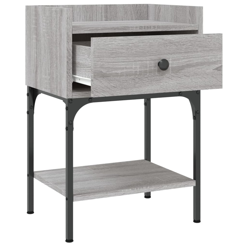vidaXL 2 db szürke sonoma színű szerelt fa éjjeliszekrény 40,5x31x60cm