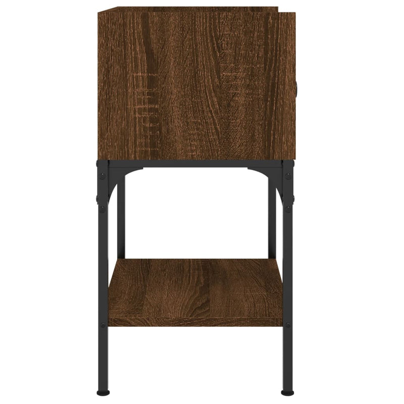 vidaXL 2 db barna tölgy színű szerelt fa éjjeliszekrény 40,5x31x60 cm