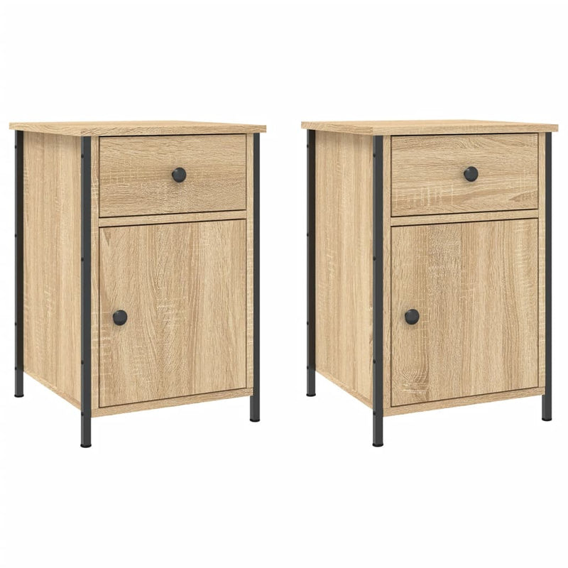 vidaXL 2 db sonoma tölgy színű szerelt fa éjjeliszekrény 40x42x60 cm