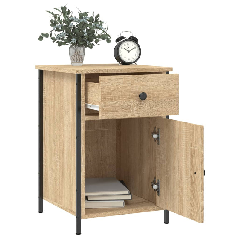 vidaXL 2 db sonoma tölgy színű szerelt fa éjjeliszekrény 40x42x60 cm