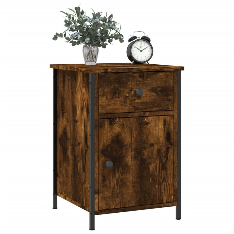 vidaXL 2 db füstös tölgy színű szerelt fa éjjeliszekrény 40x42x60 cm