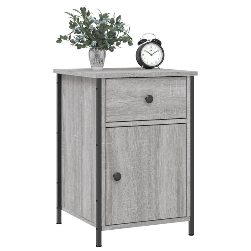vidaXL 2 db szürke sonoma színű szerelt fa éjjeliszekrény 40x42x60 cm