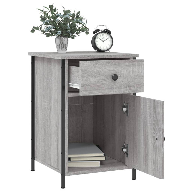 vidaXL 2 db szürke sonoma színű szerelt fa éjjeliszekrény 40x42x60 cm