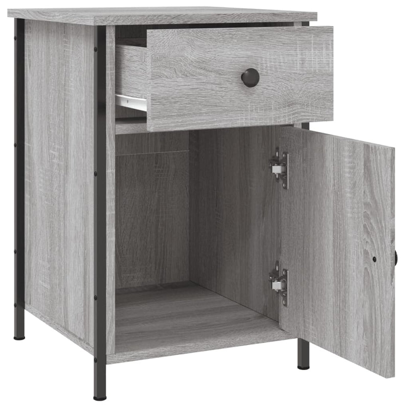 vidaXL 2 db szürke sonoma színű szerelt fa éjjeliszekrény 40x42x60 cm