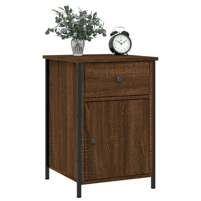 vidaXL 2 db barna tölgyszínű szerelt fa éjjeliszekrény 40 x 42 x 60 cm