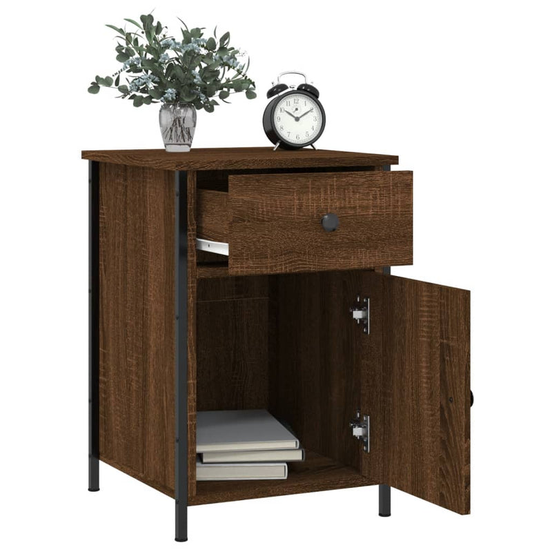 vidaXL 2 db barna tölgyszínű szerelt fa éjjeliszekrény 40 x 42 x 60 cm