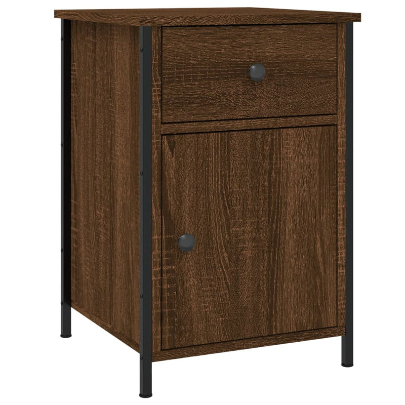 vidaXL 2 db barna tölgyszínű szerelt fa éjjeliszekrény 40 x 42 x 60 cm