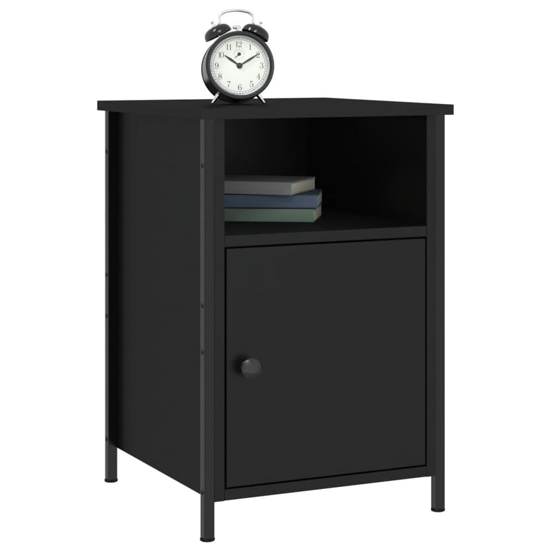 vidaXL 2 db fekete szerelt fa éjjeliszekrény 40 x 42 x 60 cm