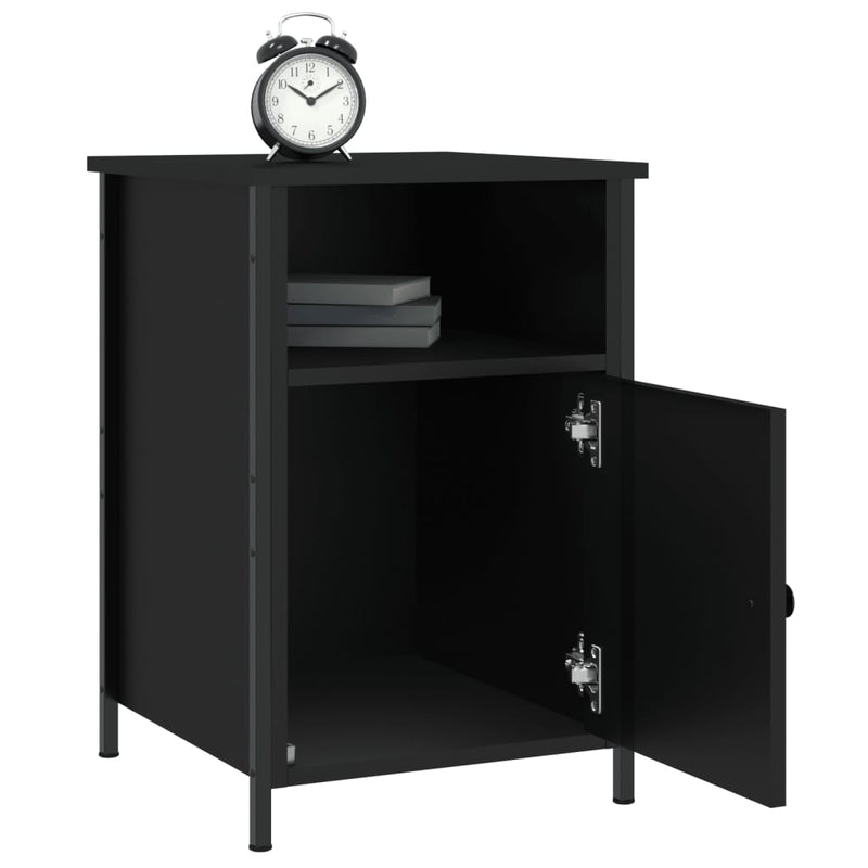 vidaXL 2 db fekete szerelt fa éjjeliszekrény 40 x 42 x 60 cm