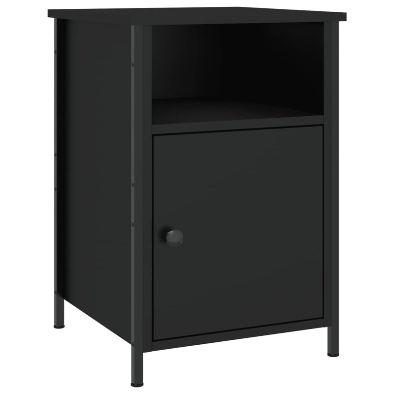 vidaXL 2 db fekete szerelt fa éjjeliszekrény 40 x 42 x 60 cm