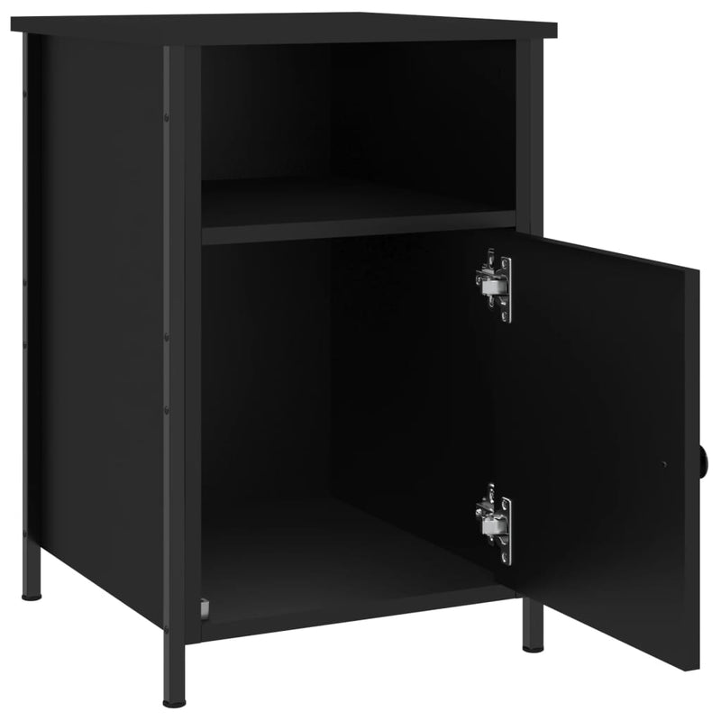 vidaXL 2 db fekete szerelt fa éjjeliszekrény 40 x 42 x 60 cm