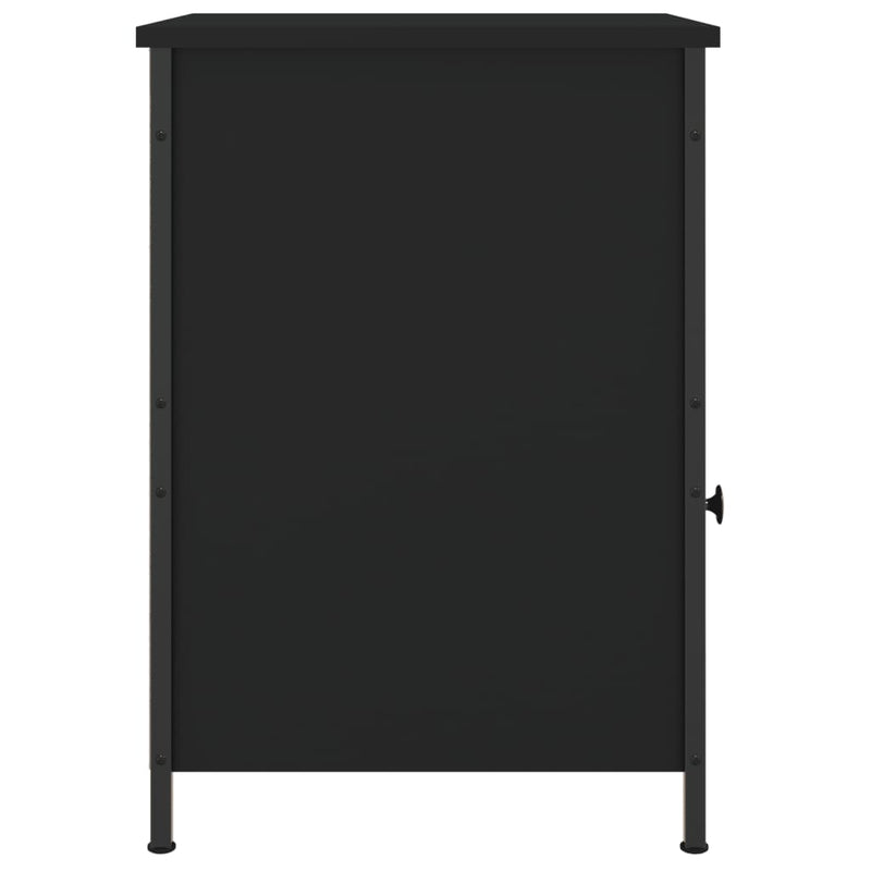 vidaXL 2 db fekete szerelt fa éjjeliszekrény 40 x 42 x 60 cm