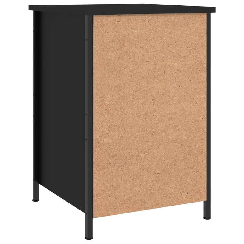 vidaXL 2 db fekete szerelt fa éjjeliszekrény 40 x 42 x 60 cm