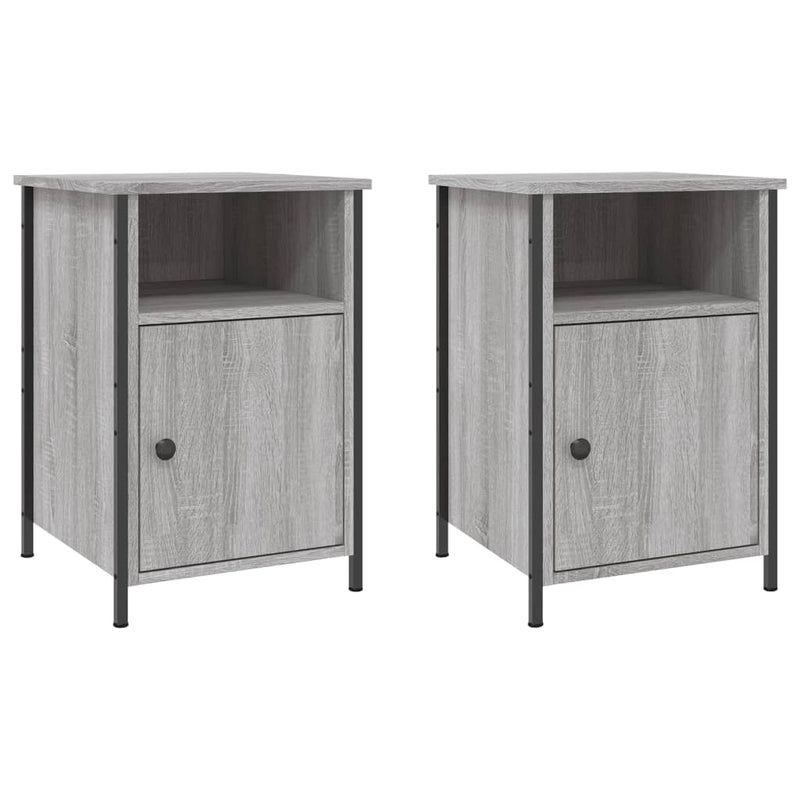 vidaXL 2 db szürke sonoma színű szerelt fa éjjeliszekrény 40x42x60 cm