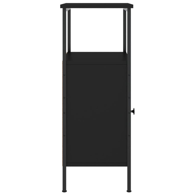vidaXL 2 db fekete szerelt fa éjjeliszekrény 41 x 31 x 80 cm