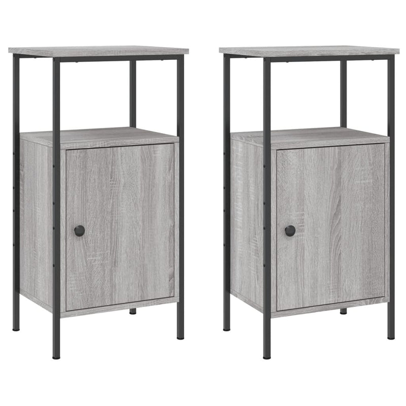 vidaXL 2 db szürke sonoma színű éjjeliszekrény 41 x 31 x 80 cm