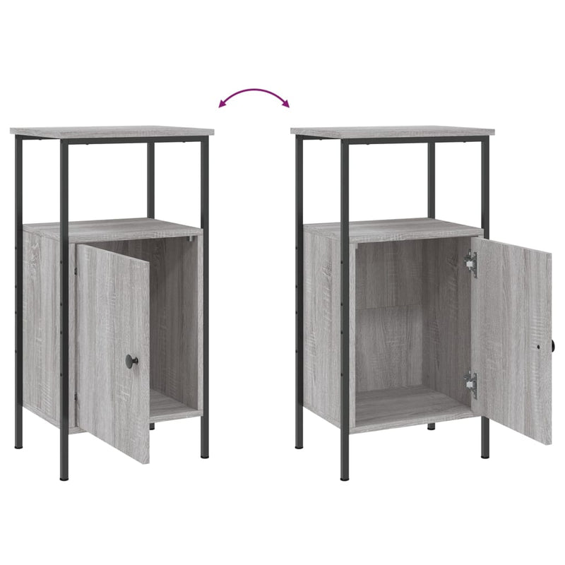 vidaXL 2 db szürke sonoma színű éjjeliszekrény 41 x 31 x 80 cm