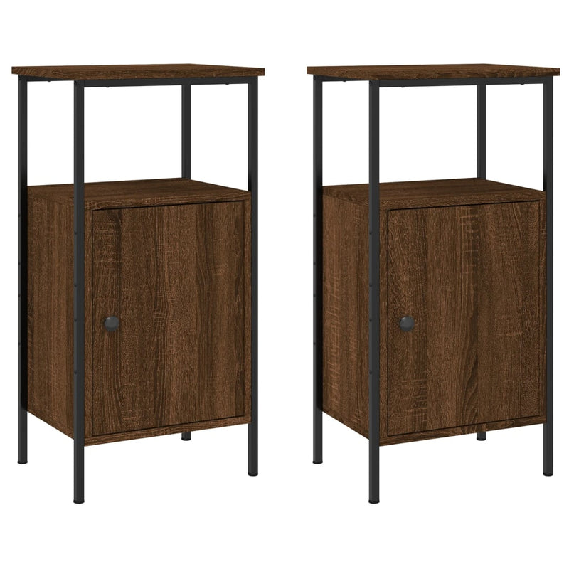 vidaXL 2 db barna tölgyszínű éjjeliszekrény 41 x 31 x 80 cm