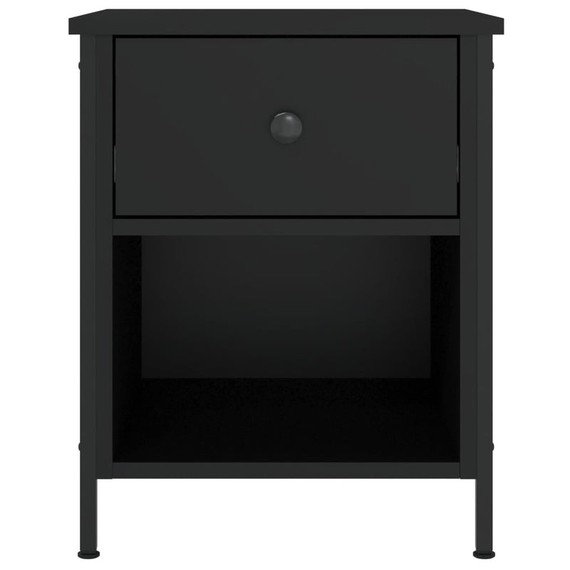 vidaXL 2 db fekete szerelt fa éjjeliszekrény 40x42x50 cm