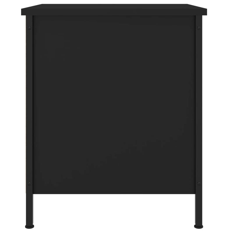 vidaXL 2 db fekete szerelt fa éjjeliszekrény 40x42x50 cm