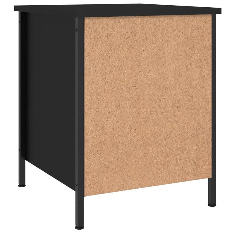 vidaXL 2 db fekete szerelt fa éjjeliszekrény 40x42x50 cm