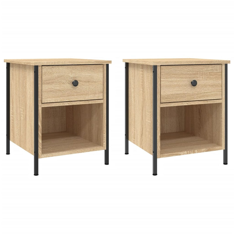 vidaXL 2 db sonoma tölgy színű szerelt fa éjjeliszekrény 40x42x50 cm