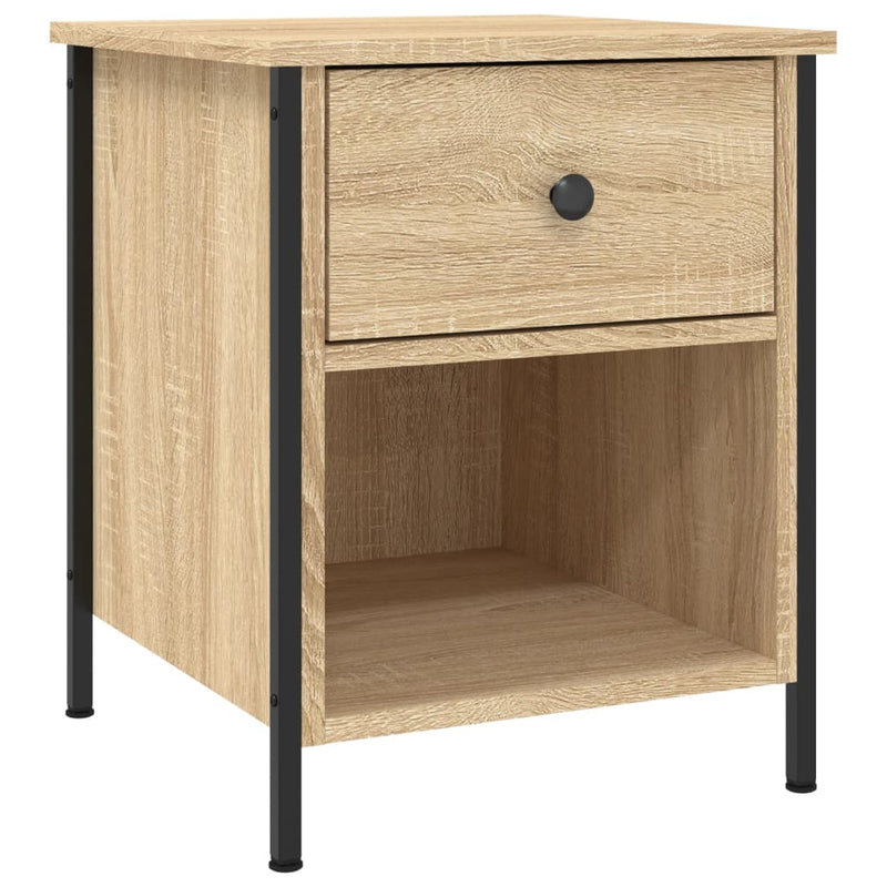 vidaXL 2 db sonoma tölgy színű szerelt fa éjjeliszekrény 40x42x50 cm