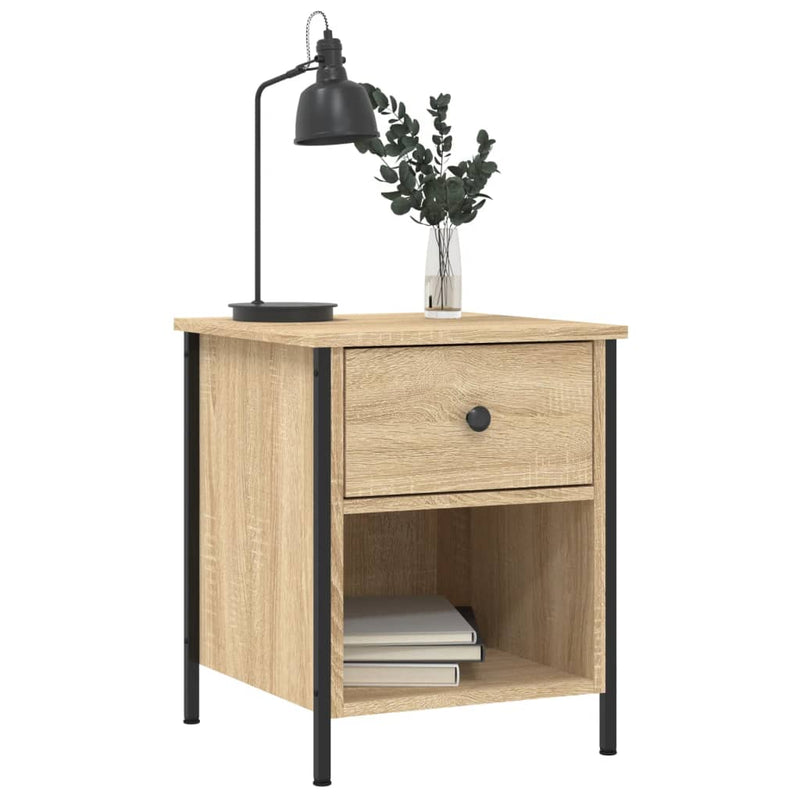 vidaXL 2 db sonoma tölgy színű szerelt fa éjjeliszekrény 40x42x50 cm