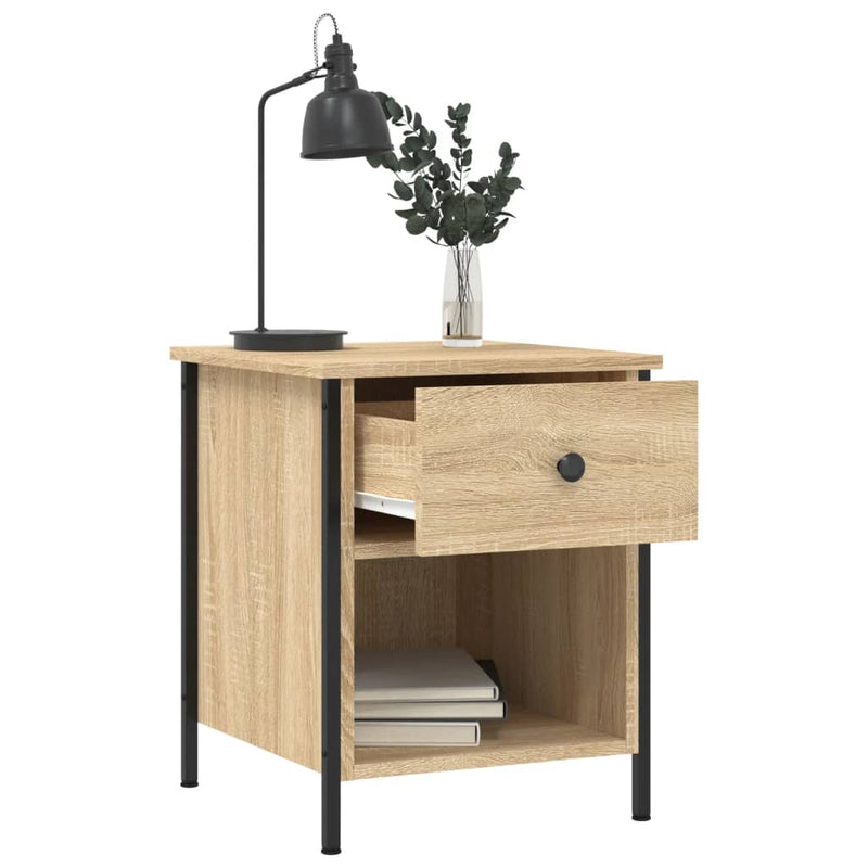 vidaXL 2 db sonoma tölgy színű szerelt fa éjjeliszekrény 40x42x50 cm