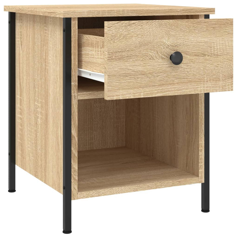 vidaXL 2 db sonoma tölgy színű szerelt fa éjjeliszekrény 40x42x50 cm