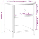 vidaXL szürke sonoma színű szerelt fa éjjeliszekrény 40x42x50 cm