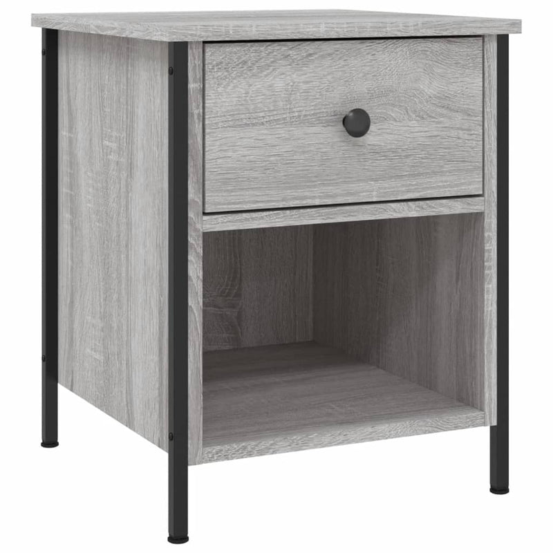vidaXL 2 db szürke sonoma színű szerelt fa éjjeliszekrény 40x42x50 cm