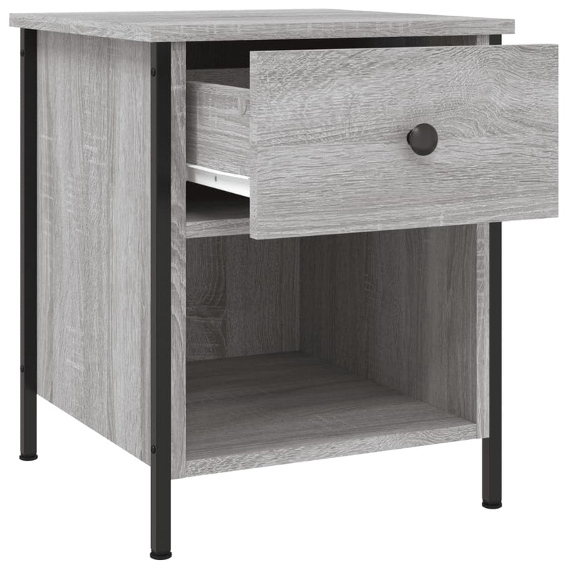 vidaXL 2 db szürke sonoma színű szerelt fa éjjeliszekrény 40x42x50 cm