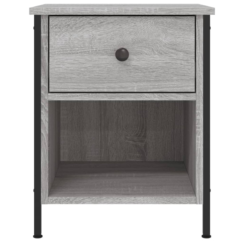 vidaXL 2 db szürke sonoma színű szerelt fa éjjeliszekrény 40x42x50 cm