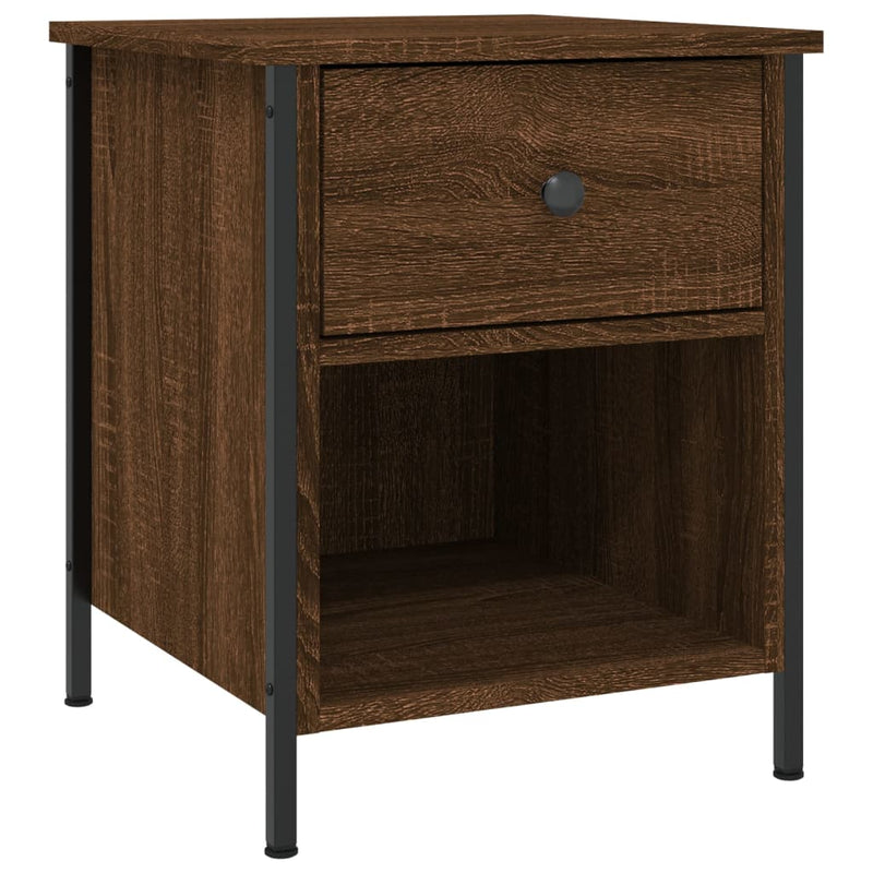 vidaXL 2 db barna tölgyszínű szerelt fa éjjeliszekrény 40x42x50 cm