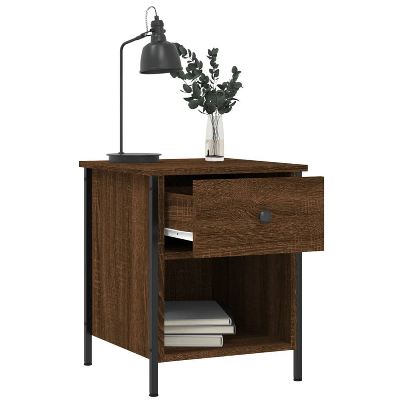 vidaXL 2 db barna tölgyszínű szerelt fa éjjeliszekrény 40x42x50 cm