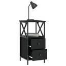 vidaXL fekete szerelt fa éjjeliszekrény 34x35,5x70 cm