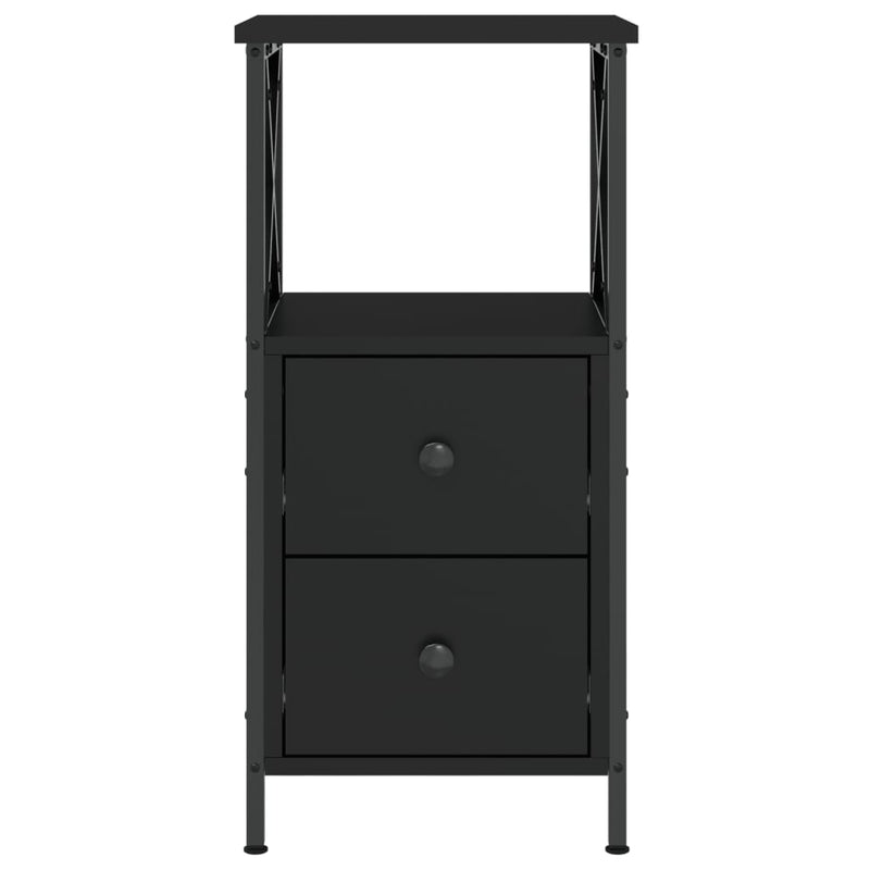 vidaXL fekete szerelt fa éjjeliszekrény 34x35,5x70 cm