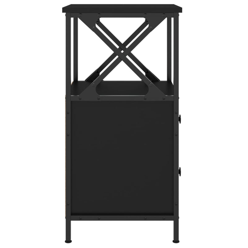 vidaXL fekete szerelt fa éjjeliszekrény 34x35,5x70 cm