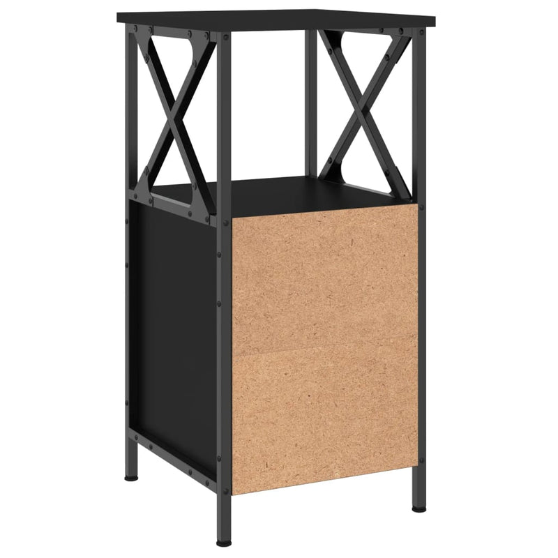vidaXL fekete szerelt fa éjjeliszekrény 34x35,5x70 cm