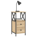 vidaXL sonoma tölgy színű szerelt fa éjjeliszekrény 34x35,5x70 cm