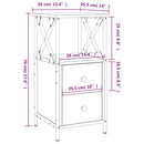 vidaXL sonoma tölgy színű szerelt fa éjjeliszekrény 34x35,5x70 cm