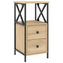 vidaXL 2 db sonoma tölgy színű szerelt fa éjjeliszekrény 34x35,5x70 cm