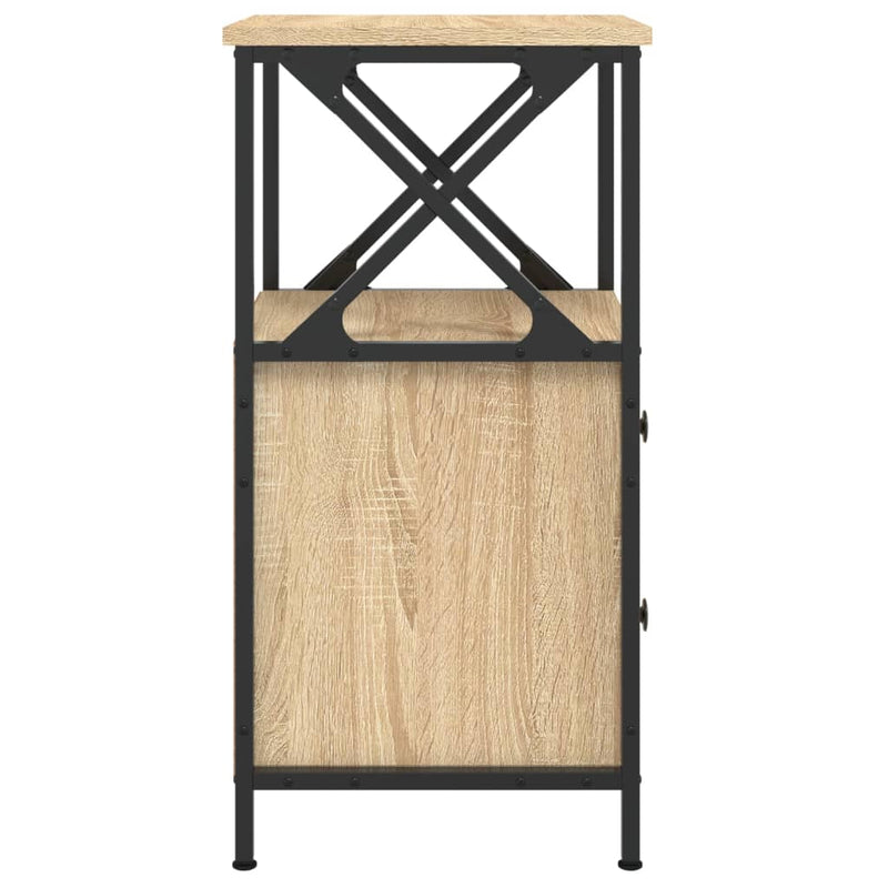 vidaXL 2 db sonoma tölgy színű szerelt fa éjjeliszekrény 34x35,5x70 cm